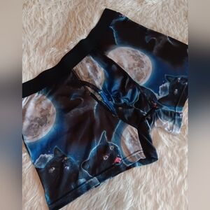 Moon & Black Cat Print Boxer Briefs Size L